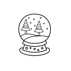 christmas snow globe icon
