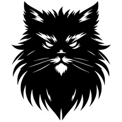 Angry cat face silhouette