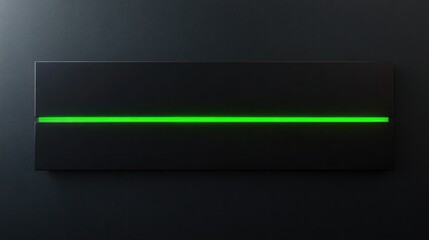 Horizontal green light cutting across the smooth black canvas, creating an elegant, modern touch with sleek lines and vibrant color