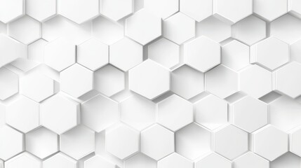 Naklejka premium A seamless pattern of white hexagons creates a modern, minimalist background.