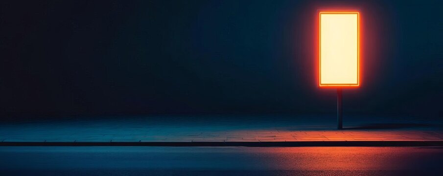 Dark street corner with a single bright neon sign, artificial light casting dramatic shadows, noir style