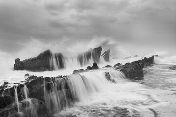 Landscape and seascape around Sawarna Beach