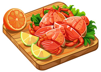  illustration of top view of crab fillets