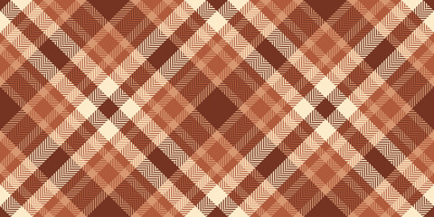 Nobility texture textile vector, 1960s plaid pattern tartan. Sketch check background seamless fabric in orange and red colors.