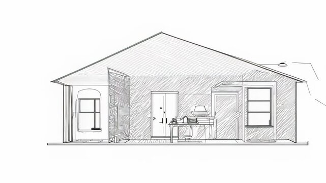 Basic house design with floor plan sketch