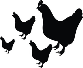 Rooster icon silhouette vector.