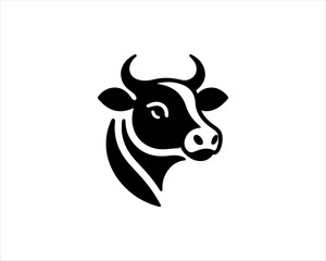 Cow head logo vector. Animal farm. Cow icon vector illustration.