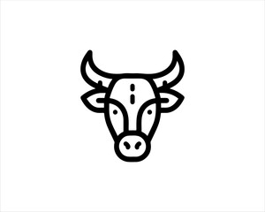 Cow head logo vector. Animal farm. Cow icon vector illustration.