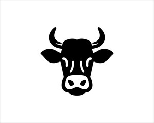 Cow head logo vector. Animal farm. Cow icon vector illustration.