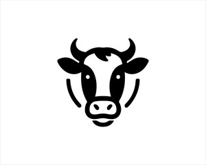 Cow head logo vector. Animal farm. Cow icon vector illustration.