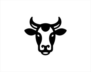 Cow head logo vector. Animal farm. Cow icon vector illustration.