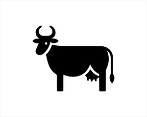 silhouette of a cow