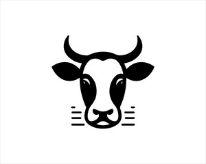 Cow head logo vector. Animal farm. Cow icon vector illustration.