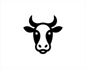 Cow head logo vector. Animal farm. Cow icon vector illustration.