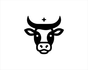 Cow head logo vector. Animal farm. Cow icon vector illustration.