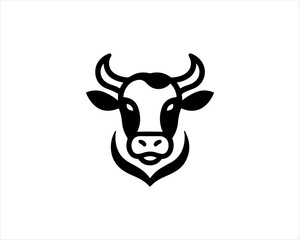 Cow head logo vector. Animal farm. Cow icon vector illustration.