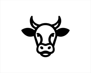 Cow head logo vector. Animal farm. Cow icon vector illustration.