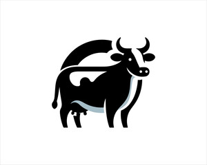 Cow logo vector. Animal farm. Cow icon vector illustration.