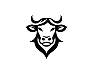 Cow head logo vector. Animal farm. Cow icon vector illustration.