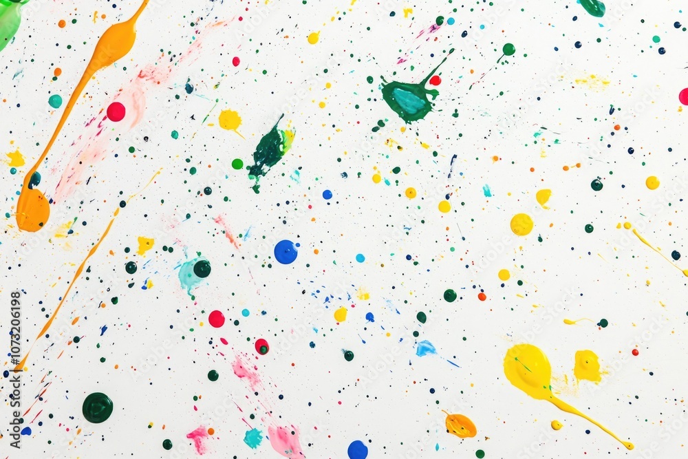 Poster Paint Splatters White Surface