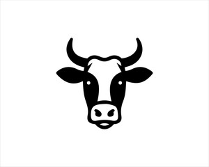 Cow head logo vector. Animal farm. Cow icon vector illustration.