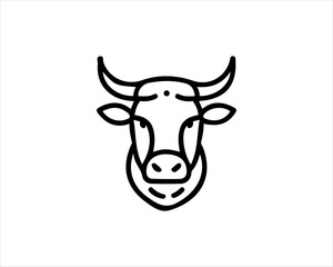 Cow head logo vector. Animal farm. Cow icon vector illustration.