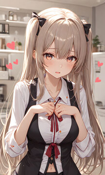 照れてる少女