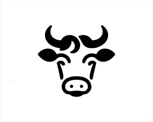 Cow logo vector. Animal farm. Cow icon vector illustration. 