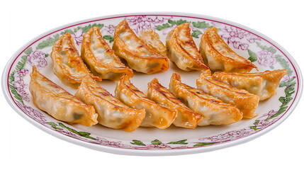 Photo of gyoza on a plate Japanese dumplings