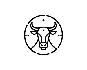 Cow logo vector. Animal farm. Cow icon vector illustration. 