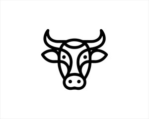 Cow logo vector. Animal farm. Cow icon.