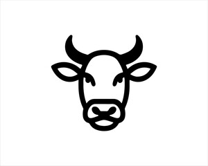 Cow head logo vector. Animal farm. Cow icon vector illustration.
