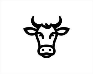 Cow head logo vector. Animal farm. Cow icon vector illustration.