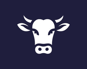 Cow head logo vector. Animal farm. Cow icon vector illustration.