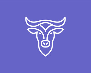 Cow head logo vector. Animal farm. Cow icon vector illustration.