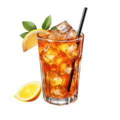 Aperol Summer Cocktail Isolated On White Background