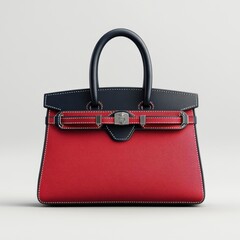 A luxurious red and black handbag featuring an elegant design and structured shape, perfect for stylish accessories.