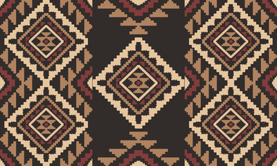 Southwest Aztec geometric Native American Mexican Navajo tribal ethnic seamless pattern fabric colorful design vector for textile printing