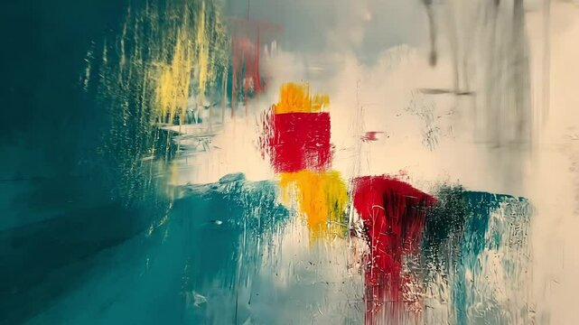 Dynamic deconstruction of a modern abstract painting