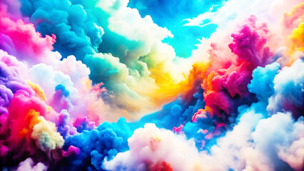 Fototapeta premium colored clouds pastel paint swirls with copy space