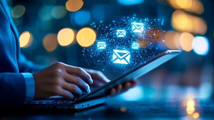 Modern Businessperson Checking Work Email via Wi-Fi for Mobile Work Access