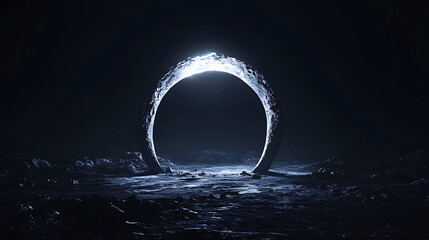 Realistic crescent moon or planet