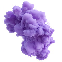 Obraz premium 3D purple smoke cloud on a white background