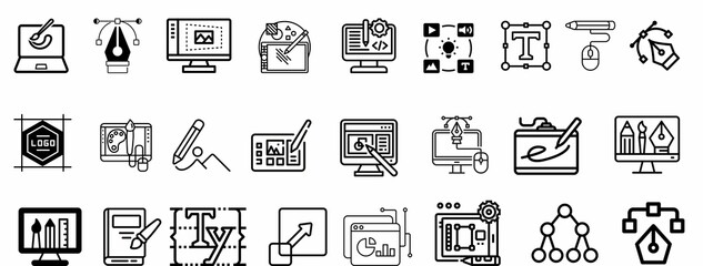 graphic icons set in vector