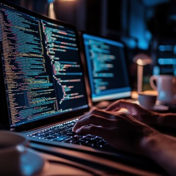 working programmer with computer
