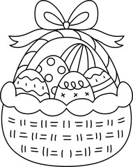 Easter Outline Coloring Page for Kid Printable