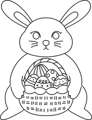 Easter Outline Coloring Page for Kid Printable
