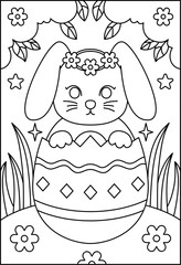 Easter Outline Coloring Page for Kid Printable