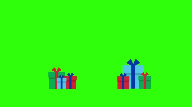 santa klos waving animated icon merry christmas santa gift green screen 4k looping