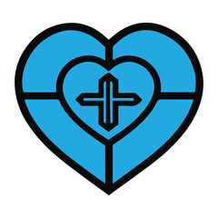 Icon black heart. The caduceus. Design elements for Valentine s Day. Medical symbol.